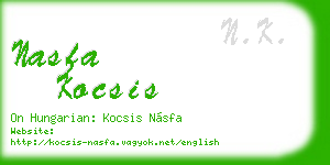 nasfa kocsis business card